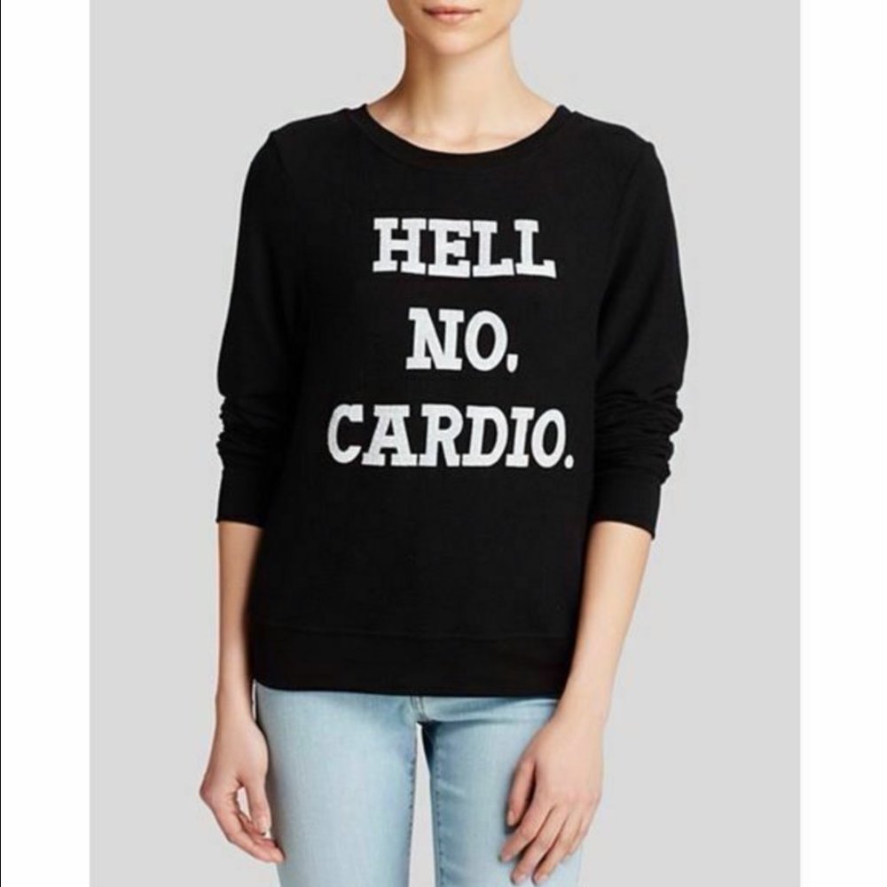 Wildfox Hell No Cardio Baggy Beach Jumper Size M